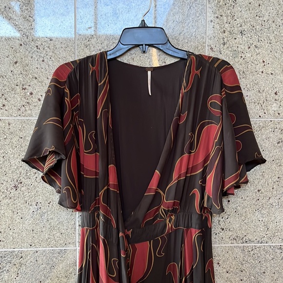 Free People Blue & Red Wrap Dress - Picture 2 of 4